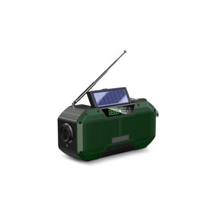Radio solar, LED, lanterna de urgenta, verde