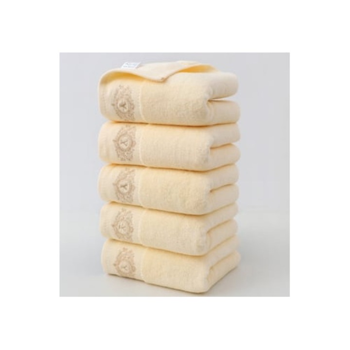 Prosoape din bumbac super absorbante, set de 5, bej, 35x75cm