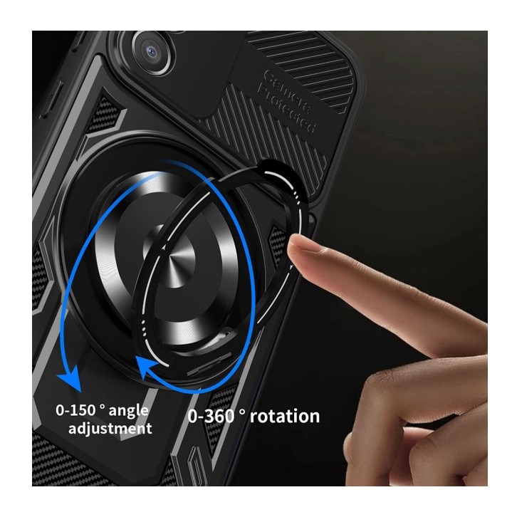 Husa CamProtect Magnetic Pentru Samsung Galaxy S25 FE, Materiale Premium, AntiShock, Gri