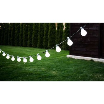 Ghirlanda Luminoasa,de Exterior,18 m lungime,36 BECURI LED,36 GLOBURI OPACE,2 Led/m,Lumina rece alba Ghirlanda Luminoasa,de Exterior,18 m lungime,36 BECURI LED,36 GLOBURI OPACE,2 Led/m,Lumina rece alba