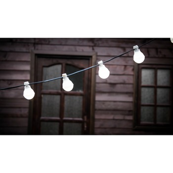 Ghirlanda Luminoasa,de Exterior,10 m lungime,40 BECURI LED,40 GLOBURI OPACE,4 Led/m,Lumina rece alba Ghirlanda Luminoasa,de Exterior,10 m lungime,40 BECURI LED,40 GLOBURI OPACE,4 Led/m,Lumina rece alba