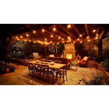 Ghirlanda Luminoasa de Exterior, Lumina calda, 20 m Lungime, cu 40 Becuri Standard, Glob Transparent Ghirlanda Luminoasa de Exterior, Lumina calda, 20 m Lungime, cu 40 Becuri Standard, Glob Transparent