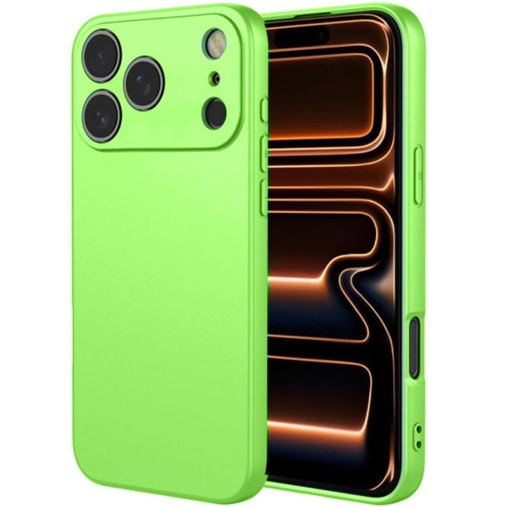 Husa pentru iPhone 17 Pro Max DaDen®, Ultra Slim, Silicon, Calitate Premium, Interior din microfibra, Verde Menta