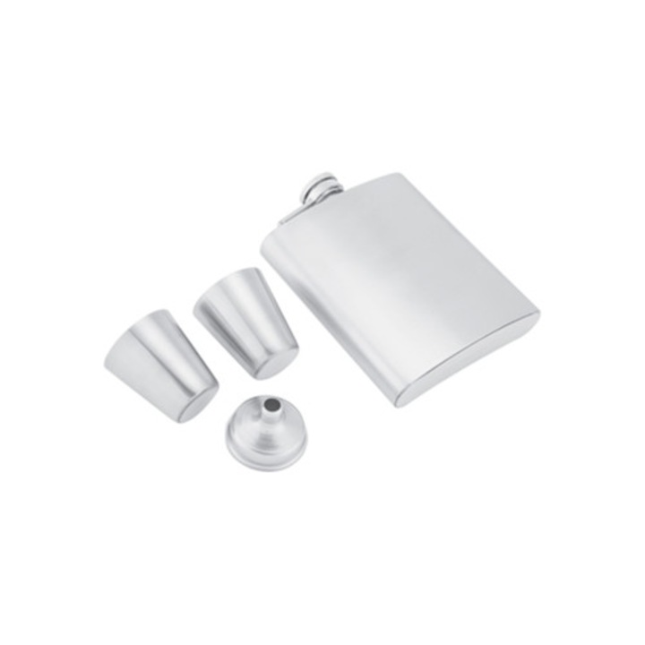 Set termos din inox cu 2 sticle de vin sau whiskey, palnie si cutie cadou