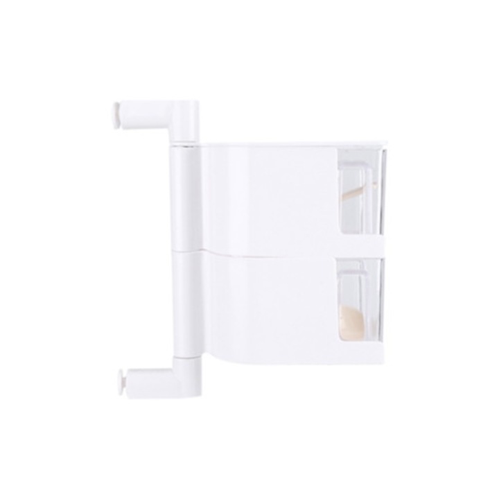 Racitor condimente rotativ cu borcan adeziv, alb