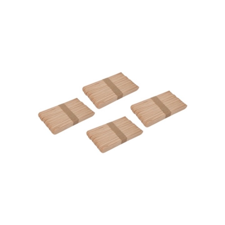 200 db-os eldobható fa nyelvtisztító készlet, sima felület, szájhigiénia