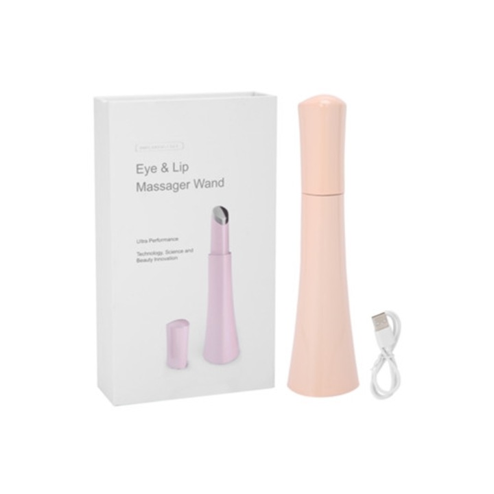 Aparat de masaj pentru ochi si buze, 3 niveluri de vibratie, eliminare cearcane si pungi, aparat de ingrijire corporala