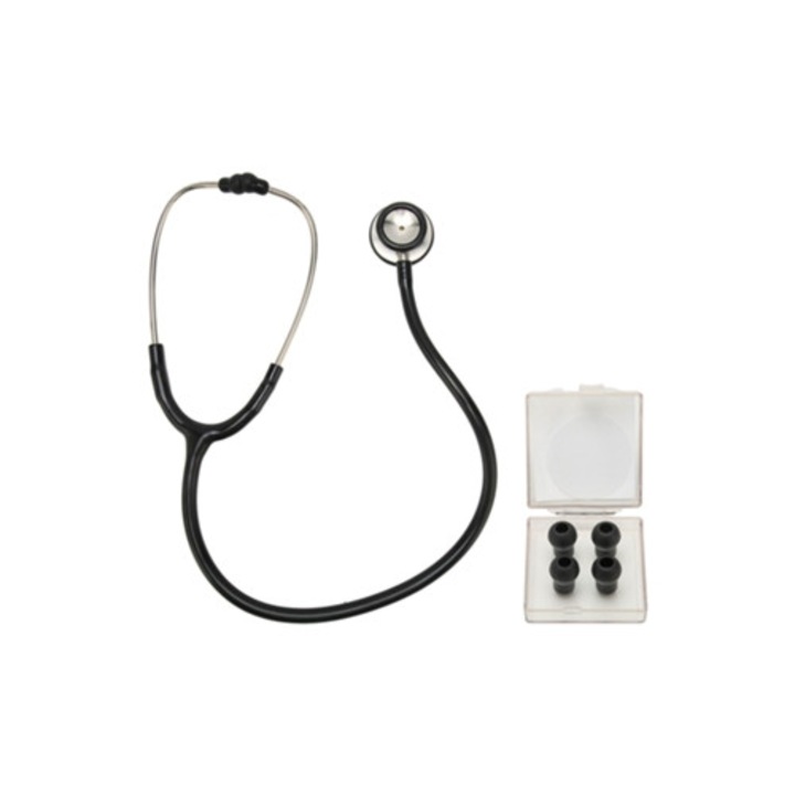 Stetoscop medical cu doua capete, transmisie clara, dopuri moi, inox