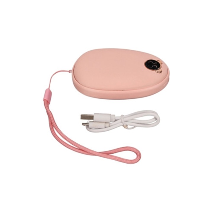 Incalzitor corporal 2-in-1, 4000mAh, portabil, roz