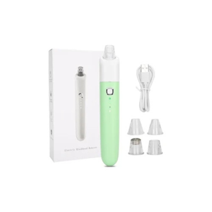 Aparat de curatare faciala, dispozitiv de aspirare a punctelor negre, intensitate ajustabila, verde