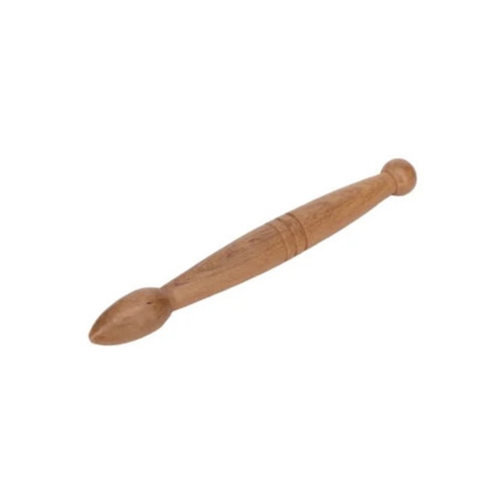 Ergonomikus, hordozható láb- és kézmasszírozó, fa bottal, 2 ágú, szett