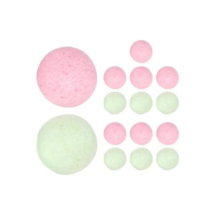 Set 15 bile de sare de baie exfoliante aromatice Rosotena, spuma de baie