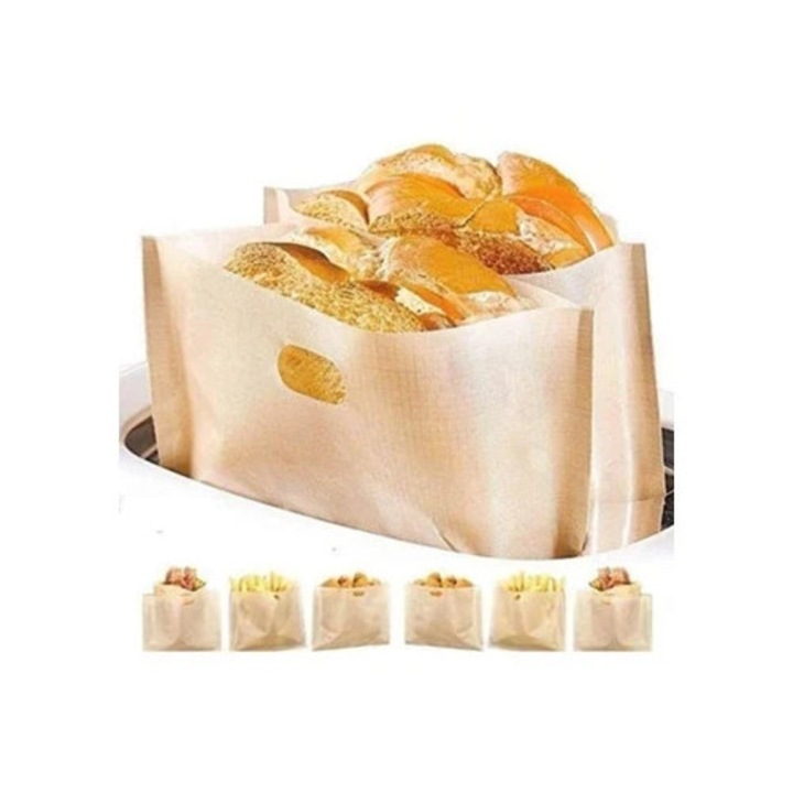 Pungi reutilizabile pentru prajit, suprafata antiaderenta, compatibile cu cuptoare cu microunde, usor de curatat