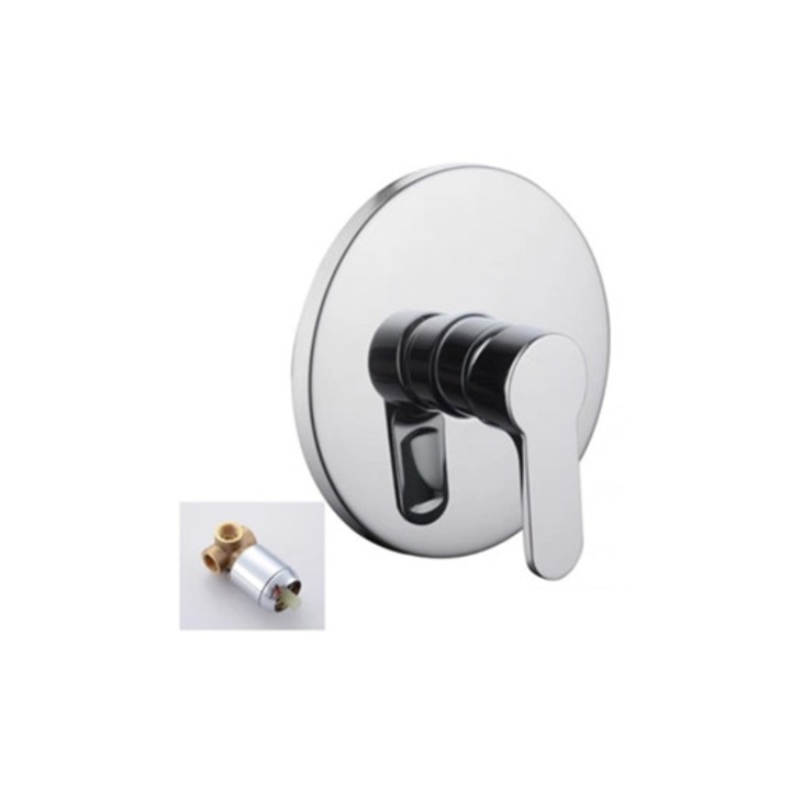 Beépített szaniter csaptelep, 1 kimenet, krómozott, ezüst, 29.5x19x7cm