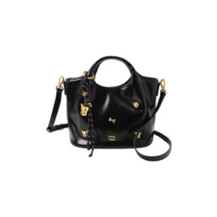 Női válltáska, fekete, ideális munkához és bevásárláshoz