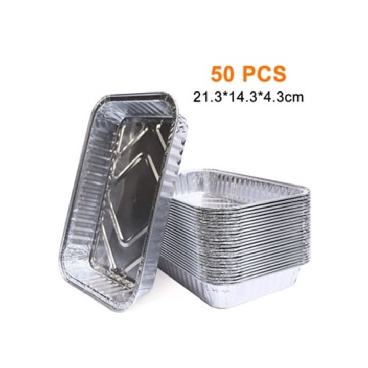 Tavite de gratar din aluminiu de unica folosinta, 50 bucati