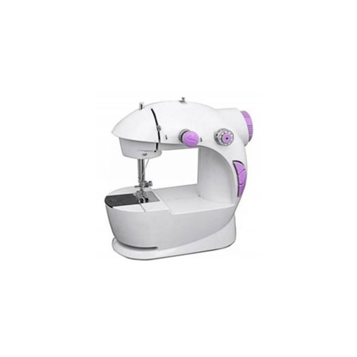 Masina de cusut mini ajustabila cu doua fire, 2 viteze, pedala anti-alunecare