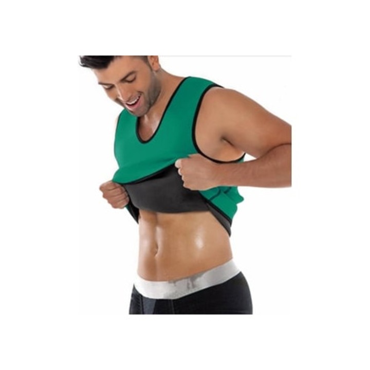 Edzés felső szauna hatással, türkiz, férfi sport trikó, 5XL INTL