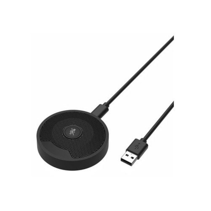 Microfon PC Um10 USB 360 omnidirectional, negru