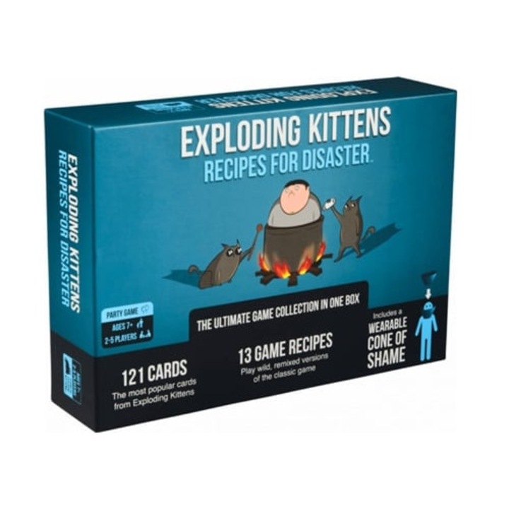 Társasjáték Exploding Kittens, Recipes for Disaster, minimum korhatár 7 év, közepes nehézség