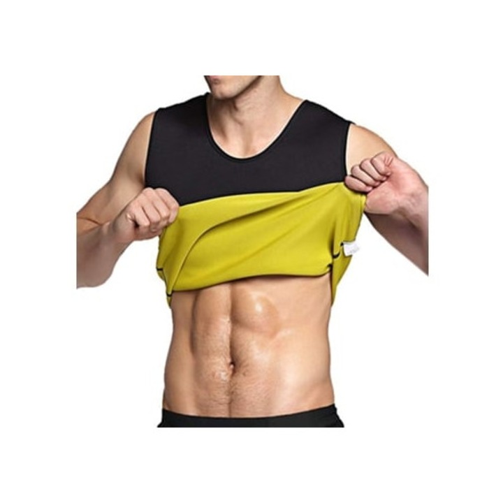 Férfi sportpóló, sárga, szauna hatású, 2XL INTL