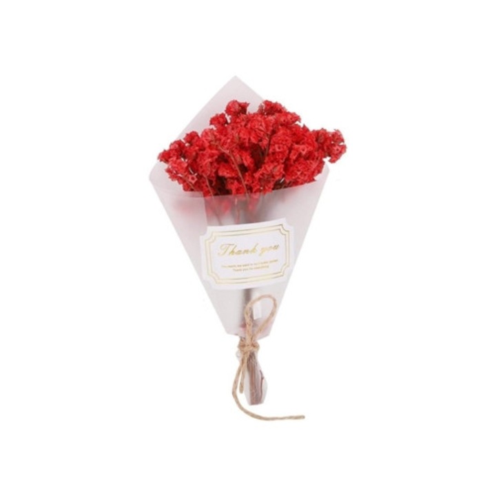 Decor cu flori uscate, versatil, rosu