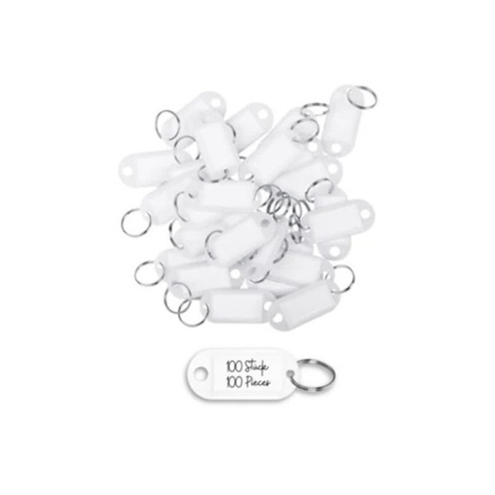 Személyre szabott kulcstartó férfiaknak, szivárványos poggyászcímkék, fehér, 14x14x5cm