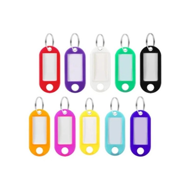 Kulcstartó rendszerezők, többszínű, műanyag, 15.4x12.6x1.7cm, 10 darabos készlet