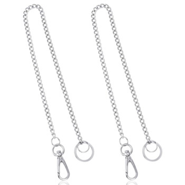 Дамски портфейл, стоманен кабел, закопчалка карабинер, комплект, 10x7x1.2см