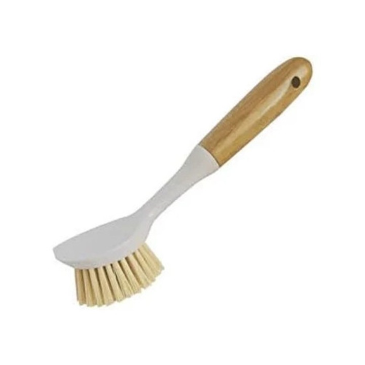 Perie de vase ecologica cu maner din bambus, design unghiular, unelte multifunctionale de curatare