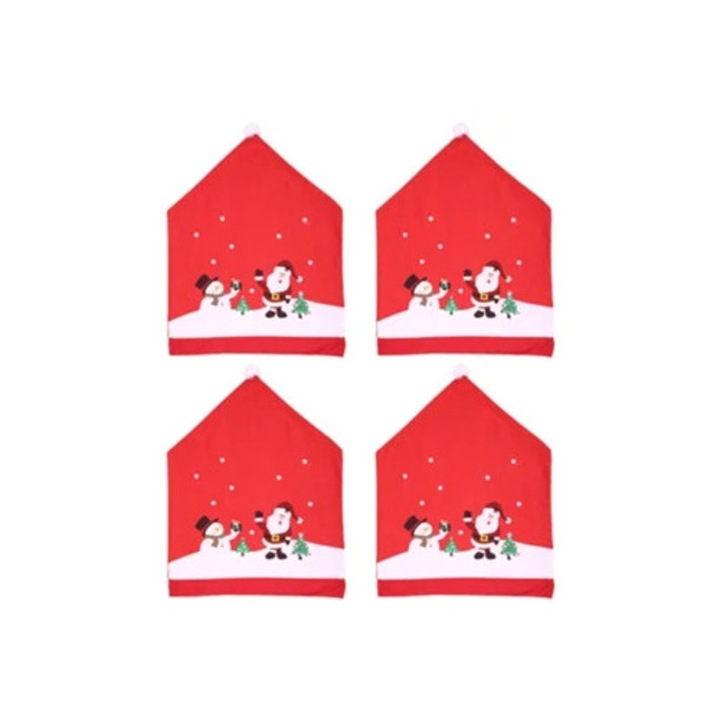 Set 4 Huse scaune Craciun, design fesiv, set reutilizabil