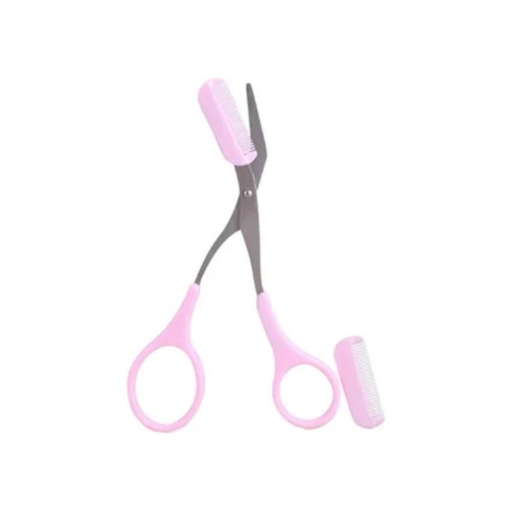 Set de taiere a sprancenelor, foarfece cu maner ergonomic, otel inoxidabil antiderapant