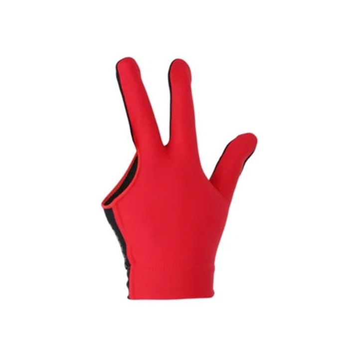 Sportkesztyű, háromujjas, nyitott, piros, biliárdhoz, unisex szett