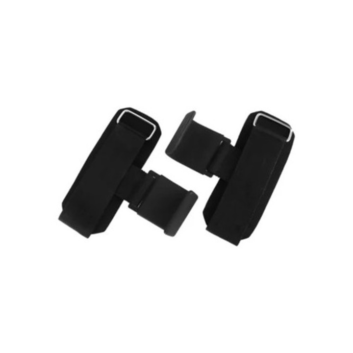 Set 2 curele pentru ridicarea greutatilor, cu suport pentru incheietura, negru