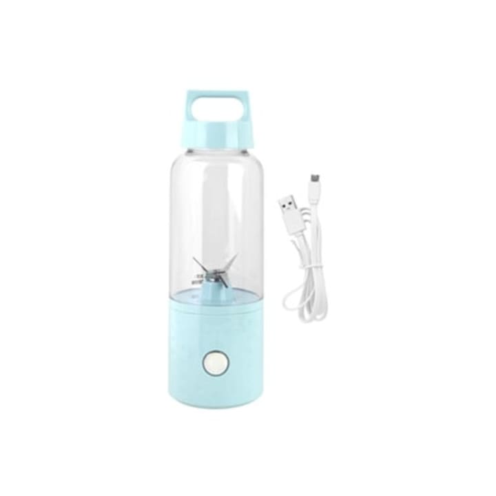 Blender portabil 500ml, USB reincarcabil, pentru sucuri si smoothie-uri, roz