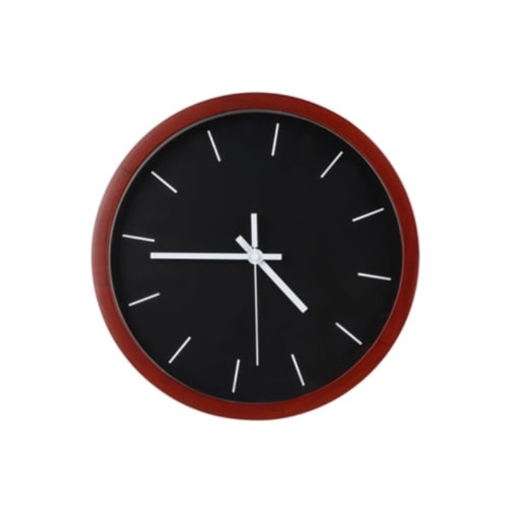 Tömör fa dekoratív óra, csendes kialakítás, otthoni, irodai és hálószobai használatra, számlappal és mutatóval