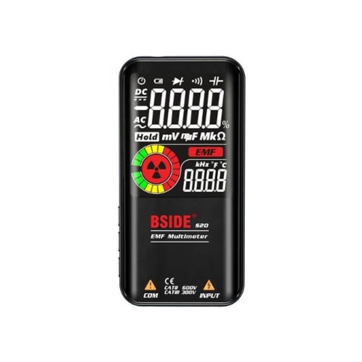 Интелигентен цифров мултицет с възможност за презареждане, 9999 броя, измерване на AC/DC, съпротивление, капацитет, честота, комплект