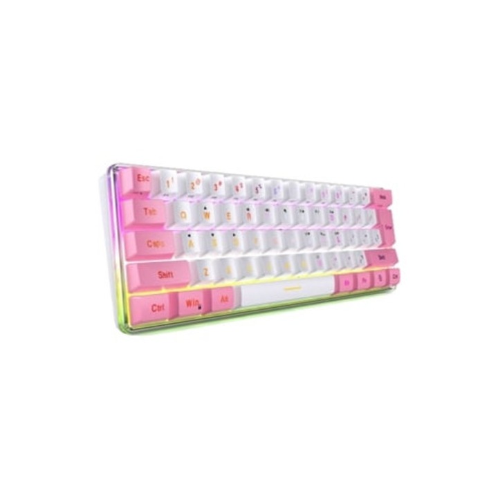 Механична клавиатура Mars Gaming Mk60, сини суичове, бяла, комплект клавиатура