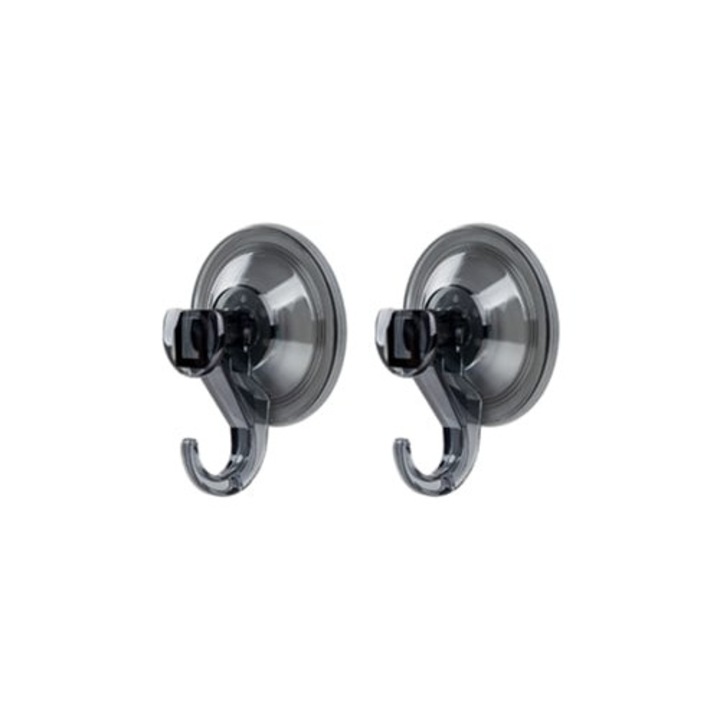 Set de 6 carlige cu ventuze, capacitate pana la 3 kg, transparent