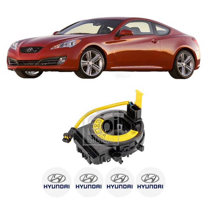 Spirala Airbag Pentru Volan HYUNDAI GENESIS Coupe din 2012-2014, Auto, 4x Stickere auto cu HYUNDAI