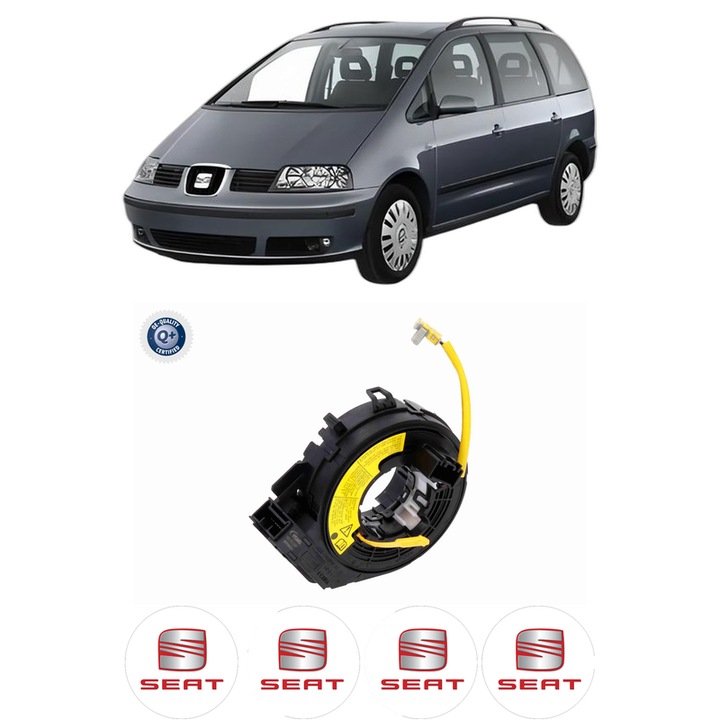 Spirala Airbag Pentru Volan SEAT ALHAMBRA (7V8, 7V9) din 1996-2010, Auto, 4x Stickere auto cu SEAT