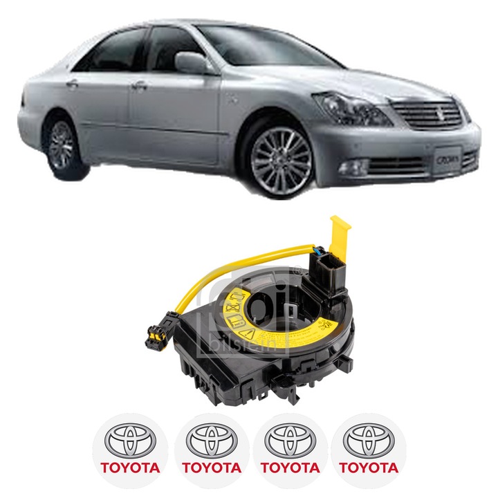 Spirala Airbag Pentru Volan TOYOTA CROWN (CRS_, JZS_, GRS18_, UZS_) din 2003-2008, Auto, 4x Stickere auto cu TOYOTA