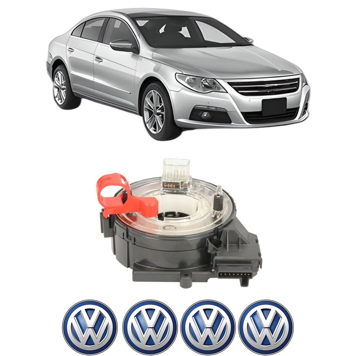 Spirala Airbag Pentru Volan Volkswagen PASSAT CC B6 (357) din 2008-2012, Auto, 4x Stickere auto cu Volkswagen