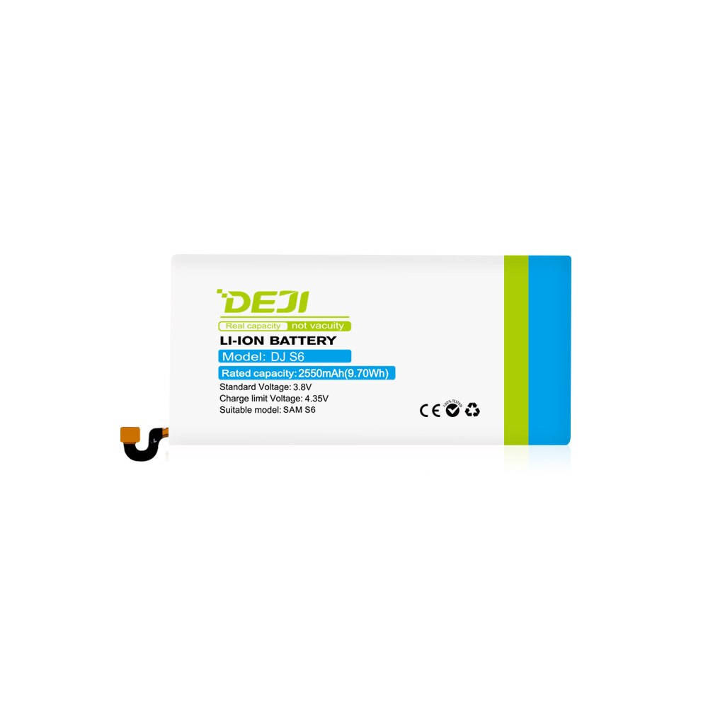Acumulator Deji pentru Samsung Galaxy S6, 2550mAh, alb