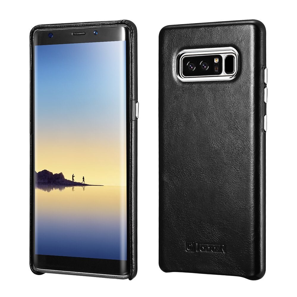 Husa din piele, tip back cover, Samsung Galaxy Note 8 - iCarer Transformers Vintage Series, culoare Negru