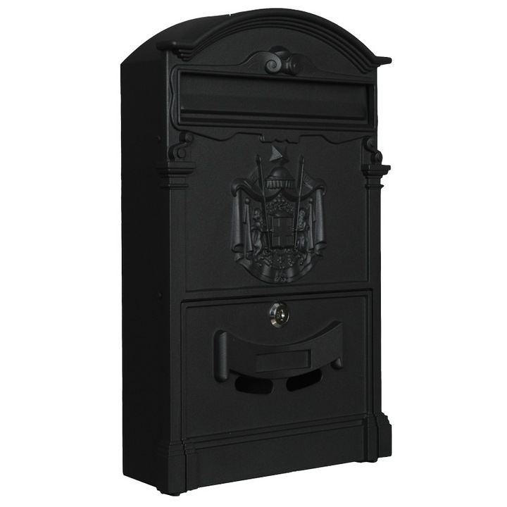 HomeWork Postaláda 400x255x90mm, alumínium előlap, fekete