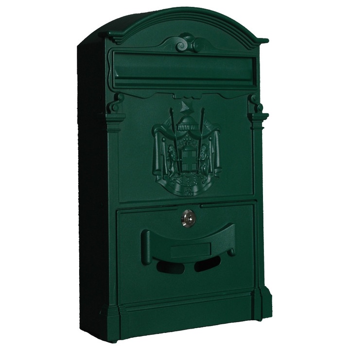 HomeWork Postaláda 400x255x90mm, alumínium előlap, zöld