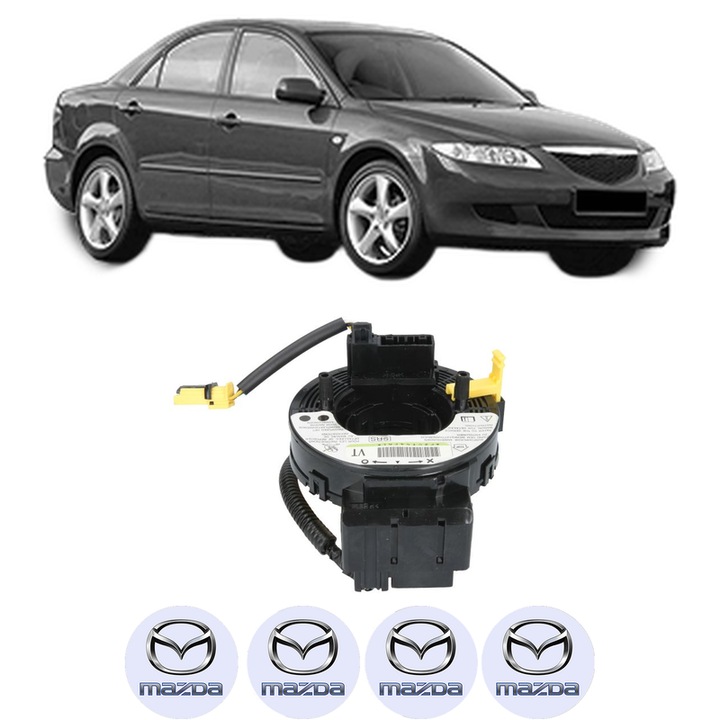 Spirala Airbag Pentru Volan MAZDA 6 Saloon (GG) din 2002-2007, Auto, 4x Stickere auto cu MAZDA