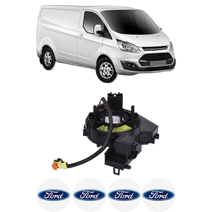 Spirala Airbag Pentru Volan FORD TRANSIT CUSTOM V362 Van (FY, FZ) din 2015-2023, Auto, 4x Stickere auto cu FORD