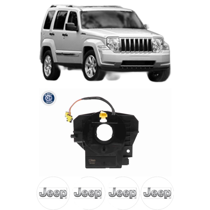 Spirala Airbag Pentru Volan JEEP CHEROKEE (KK) din 2008-2013, Auto, 4x Stickere auto cu JEEP